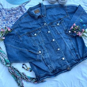 American Eagle denim bomber jacket